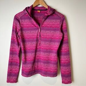 Lucy Athleisure Women’s Pink Half-Zip Hooded Performance Sweater Size M